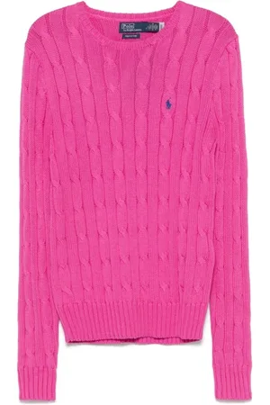 Ralph Lauren Round-neck Knitwear, female, , XL, Fuchsia Jumper with Crew Neck