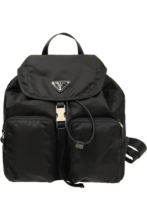 Prada Backpacks, female, , ONE SIZE, Nylon Backpack with Metal Logo