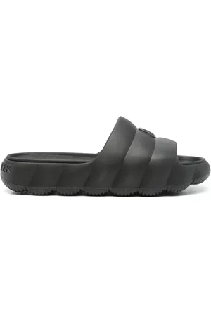 Moncler Sliders, female, , 4 UK, Flat Rubber Sandals with Logo