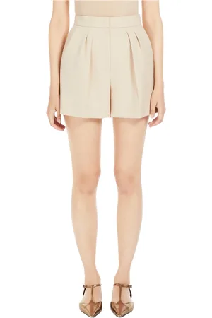 Max Mara Pleated Wool Shorts