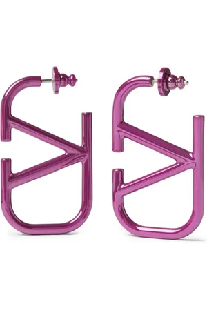 VALENTINO GARAVANI Earrings, female, , ONE SIZE, Pink VLogo Signature Earrings Logo Brass
