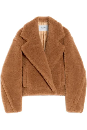 Max Mara Faux Fur & Shearling Jackets, female, , S, Wool Coat with Leather Straps