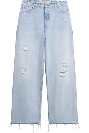 Golden Goose Straight Jeans, female, , W28, Destroyed Bleached Denim Boyfriend Jeans