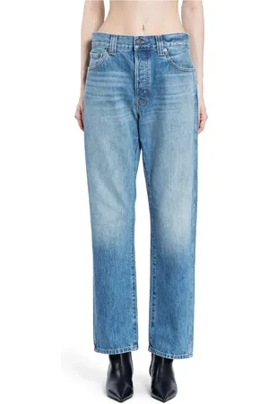 Khaite Straight Jeans, female, , W26, Distressed Indigo Denim Jeans