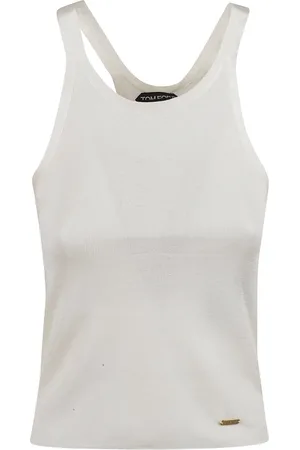 Tom Ford Sleeveless Tops, female, , S, Silk Racerback Vest with Logo