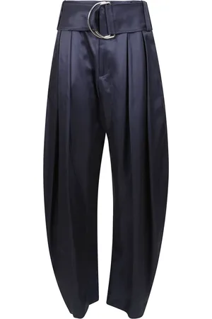 J.W.Anderson Wide Leg Satin Trousers with Inverted Pleats