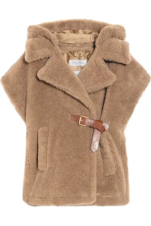 Max Mara Sleeveless Cape Teddy Fabric Jacket