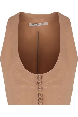 Serafini Vests, female, , S, Stylish Single-Breasted Vest with Visible Stitching