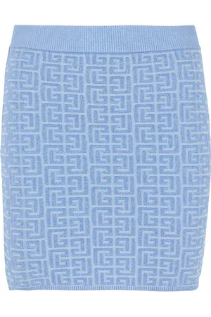 Balmain Short PB Labyrinth knit skirt