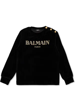 Balmain Velvet Sweatshirt with Logo