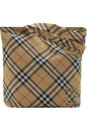 Burberry Tote Bags, male, , ONE SIZE, Equestrian Knight Check Tote Bag