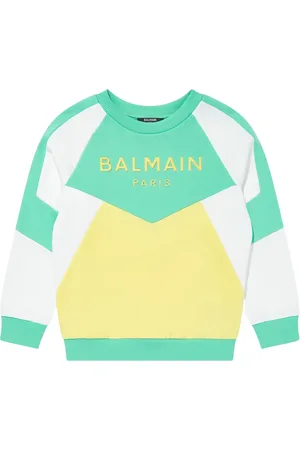 Balmain Green Logo Sweatshirt with Colorblock Design