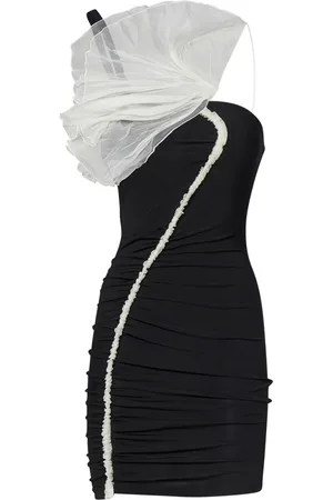 Nensi Dojaka Short Dresses, female, , M, Jersey Dress with White Tulle Flower
