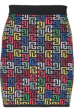 Balmain Pop monogram knit skirt