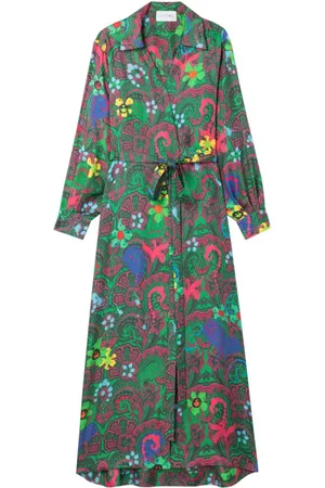 AZ FACTORY Paisley Wrapped Dress Green