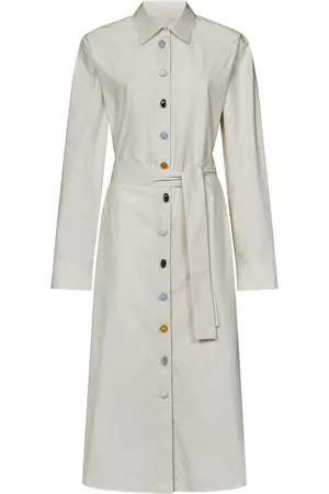 Msgm Shirt Dresses, female, , S, Cotton Poplin Midi Dress with Jewel Stones