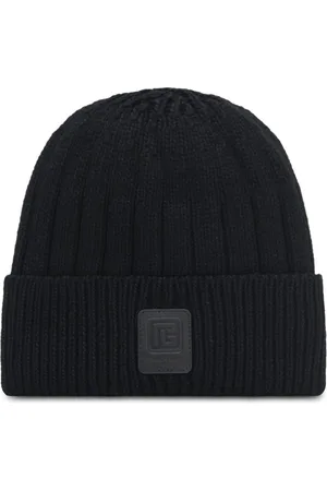 Balmain Chunky Diamond Wool Beanie in