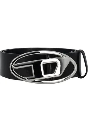 Diesel Belts, female, , 85 CM, Leather Belt with Metal Buckle