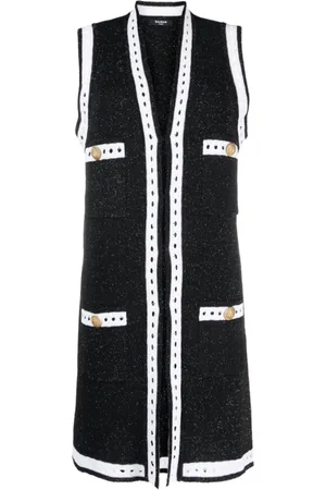 Balmain Lace Knit Long Cardigan