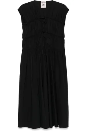 SEMICOUTURE Short Dresses, female, , S, V-Neck Dress with Tie-Fastening Straps