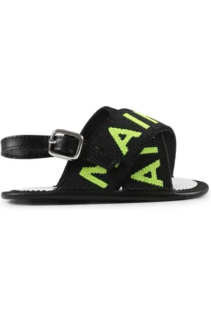 Balmain Strappy Sandals with Neon Logo