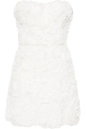 ERMANNO SCERVINO Floral Lace Strapless Dress