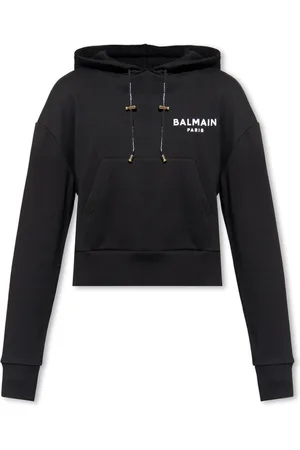 Balmain Cropped hoodie with logo