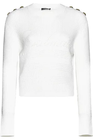 Balmain Knitted Jumper with Logo Embellishment