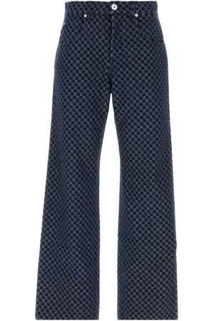 Balmain Embroidered Wide-Leg Denim Jeans