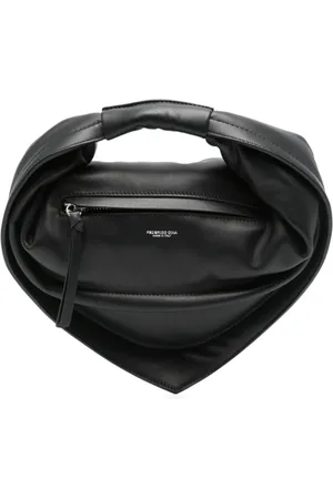 Federico Cina Leather Handbag with Zip Closure