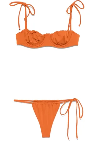 The Attico Pumpkin Beachwear with Side-Tie Bottoms