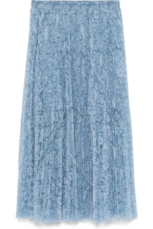 ERMANNO SCERVINO Midi Skirts, female, , S, Clear Pleated Skirt with Elasticated Waistband