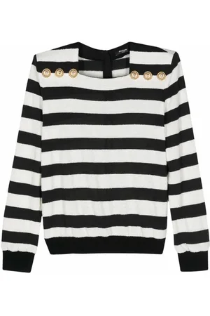 Balmain Striped Jersey Top