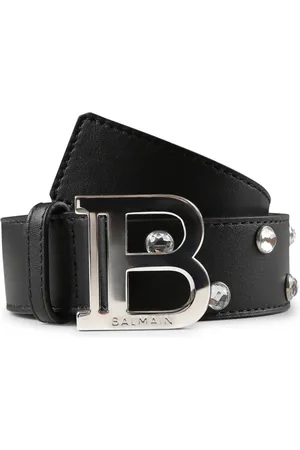 Balmain Crystal Embellished Leather Belt