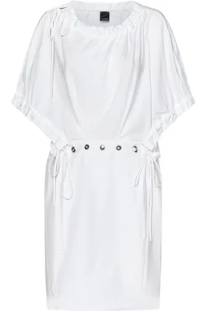 Pinko Short Dresses, female, , XS, Cotton Tunic Dress with Drawstrings