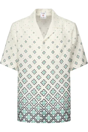 Casablanca Short Sleeve Shirts, male, , XL, Silk Twill Cuban Collar Shirts