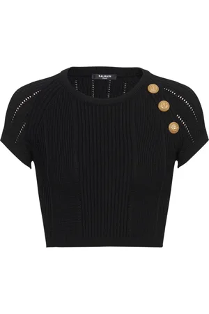 Balmain 3-button fine knit top