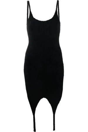 Balmain Straps Ribbed Velvet Dress