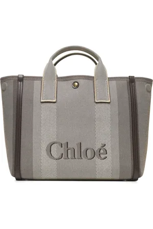 Chloé Handbags, female, , ONE SIZE, Brown Striped Canvas Shoulder Bag