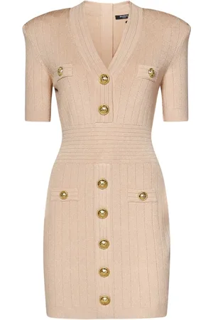Balmain Short Dresses, female, , S, Ribbed Knit Mini Dress