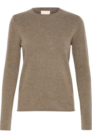Soaked in Luxury Basic Crew Neck Pullover Coffee Melange