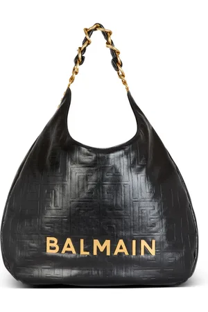 Balmain Large 1945 Soft Hobo bag in crinkled calfskin