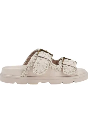 Mou Sliders, female, , 3 UK, Leather Double Buckle Sandals