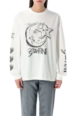 Ganni Graphic Print Long Sleeve T-Shirt