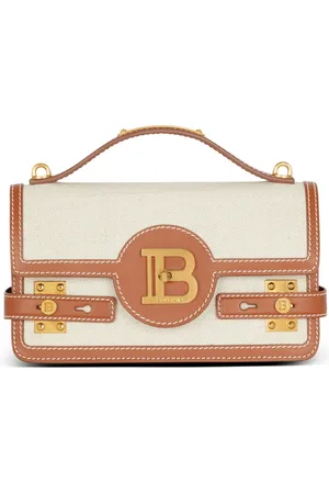 Balmain B-Buzz 24 canvas and leather bag