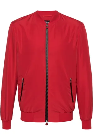Kiton Bomber Jackets, male, , 2XL, Crimson Baseball Collar Coat