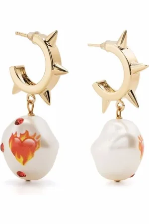 SAFSAFU Earrings, female, , ONE SIZE, Gold Statement Earrings with Spike Detailing