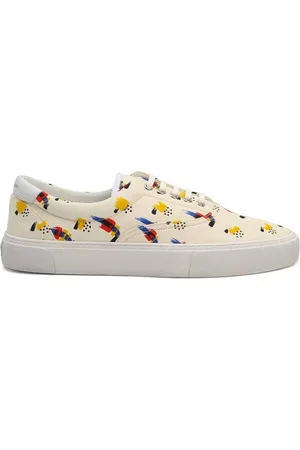 Saint Laurent Sneakers, male, , 7 UK, White Canvas Trainers Aw23