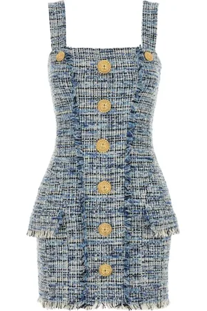 Balmain Chic Embroidered Tweed Dress