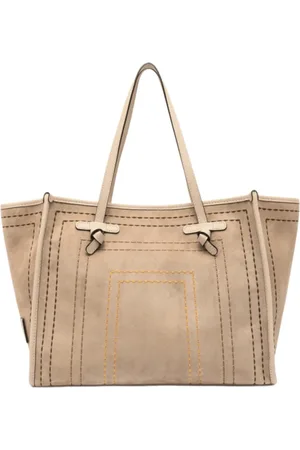 Gianni chiarini Tote Bags, female, , ONE SIZE, Embroidered Suede Handbag with Leather Handles
